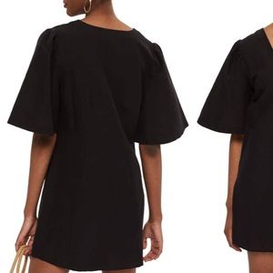 topshop black linen dress